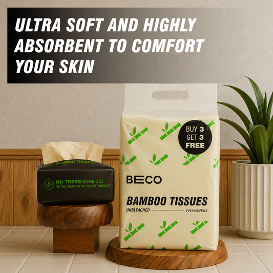 Bamboo Facial Tissues - 100 pulls | Pack of 6